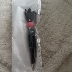 Novelty Dog Topper Black and Pink Ballpoint Pen